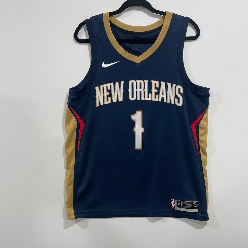 Nike Zion Williamson New Orleans Pelicans NBA Jersey Navy Blue Mens 48 L